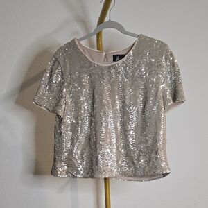 NWT Muse Sparkling Champagne Sequin Top